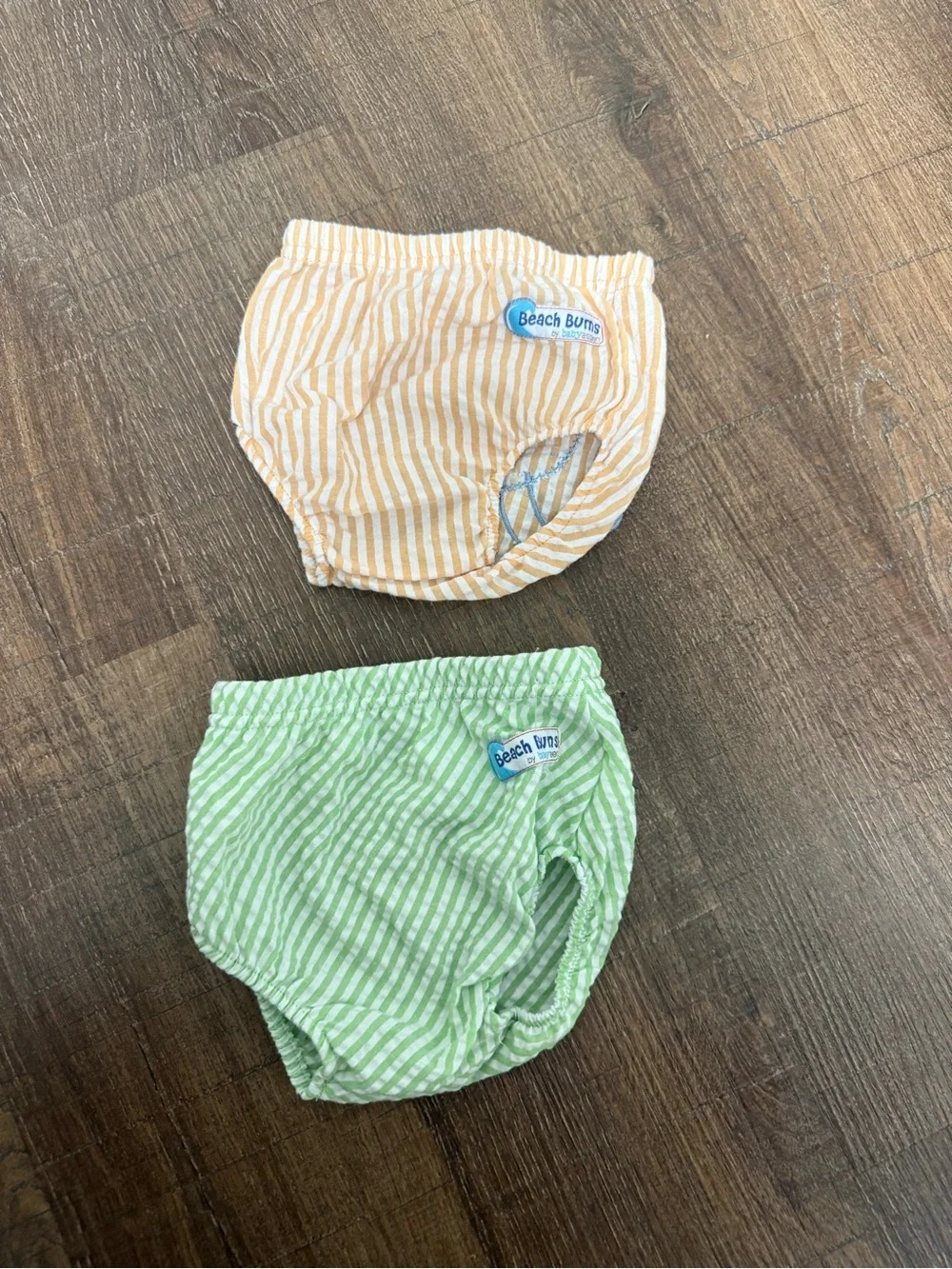 Vintage Beach Bums Kids Striped Swim Diaper Cover - Yellow & Green
